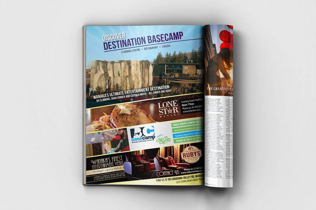 Magazine Advert Design - Basecamp Wanaka