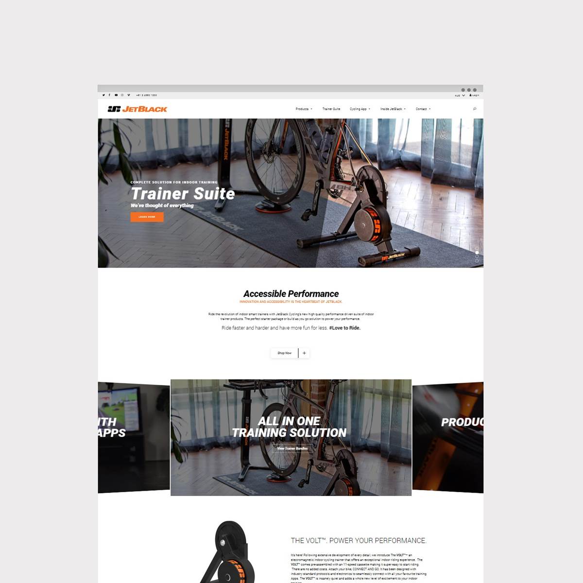 E-commerce web design for JetBlack Cycling by Envy Web + Design