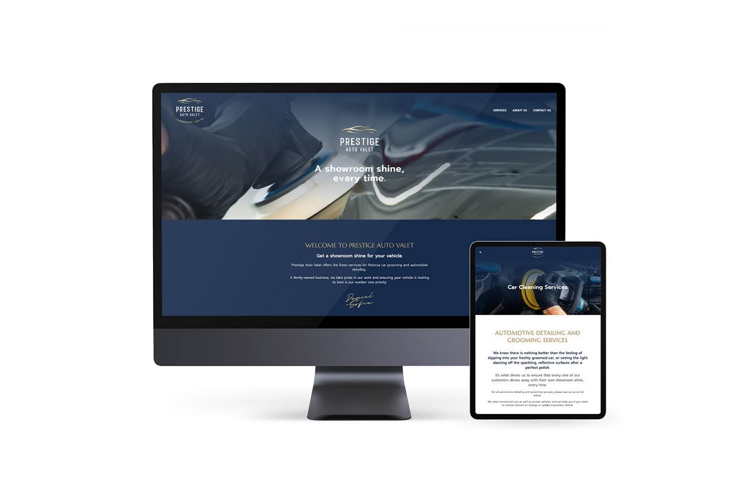 Prestige Auto Valet - Rotorua website design