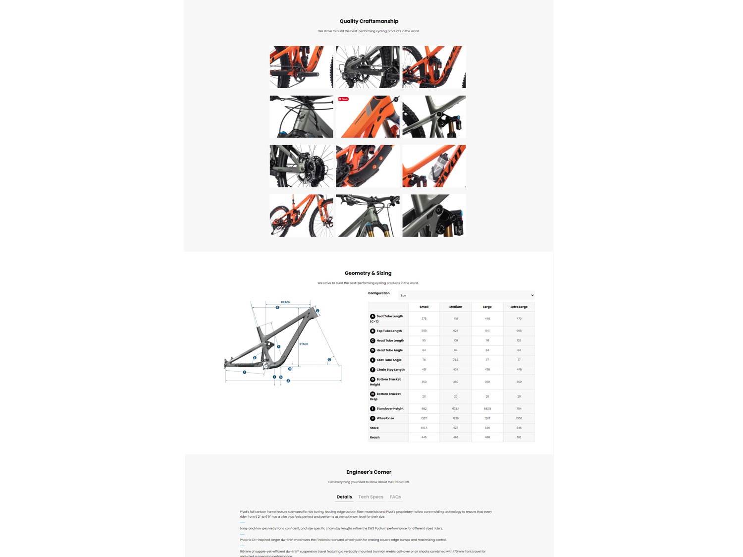 Pivot Cycles Australia website product page