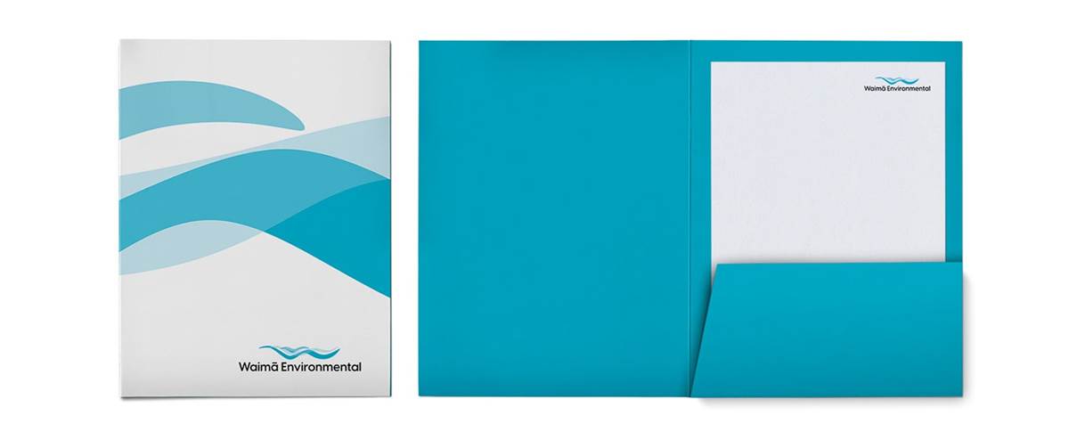 Waima Environmental - Folder design mockup