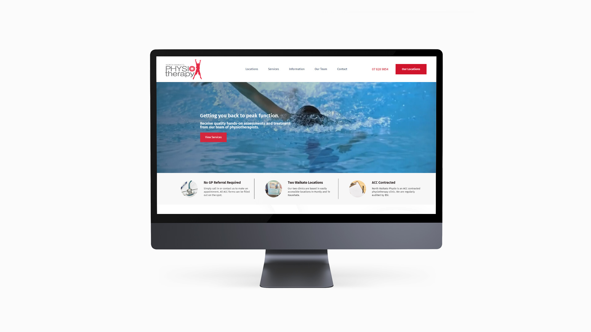North Waikato Physio Website Huntly Hamilton Web Design Envy Website Design
