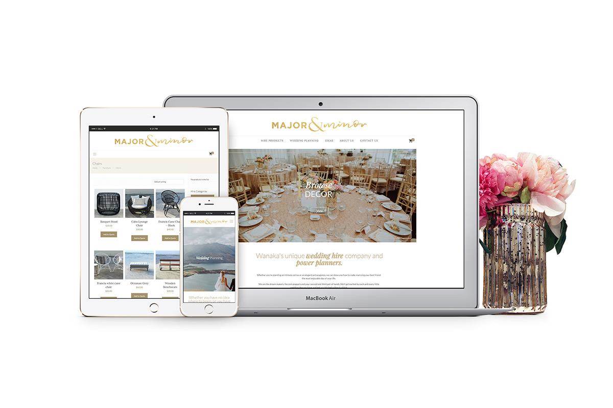 Major And Minor Wedding Furniture Hire Website Design Wanaka