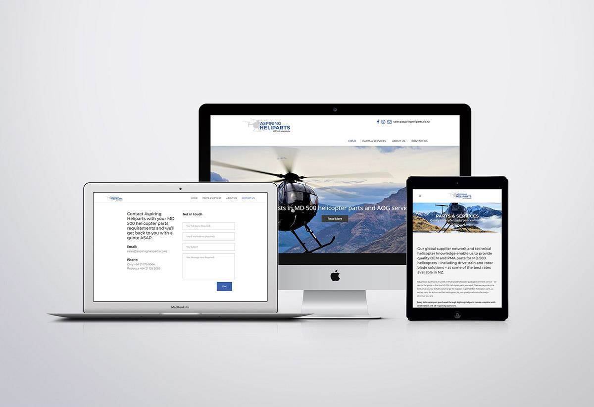 Aspiring Heliparts Wanaka Website Design