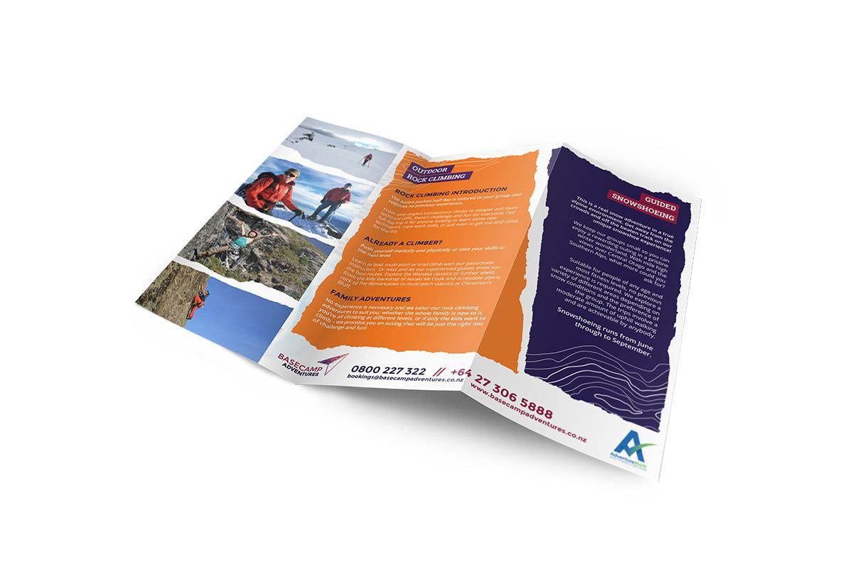 Brochure Design Wanaka Basecamp Adventures