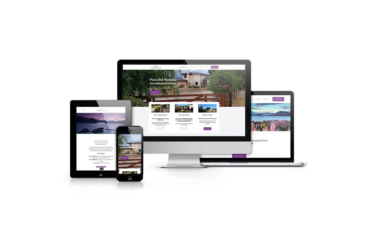 Black Peak View Accommodation Website Design Wanaka