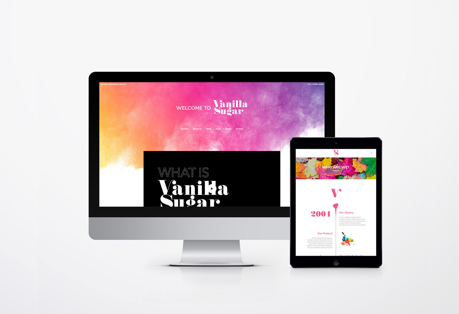 Vanilla Sugar Webstie Australia Product Development