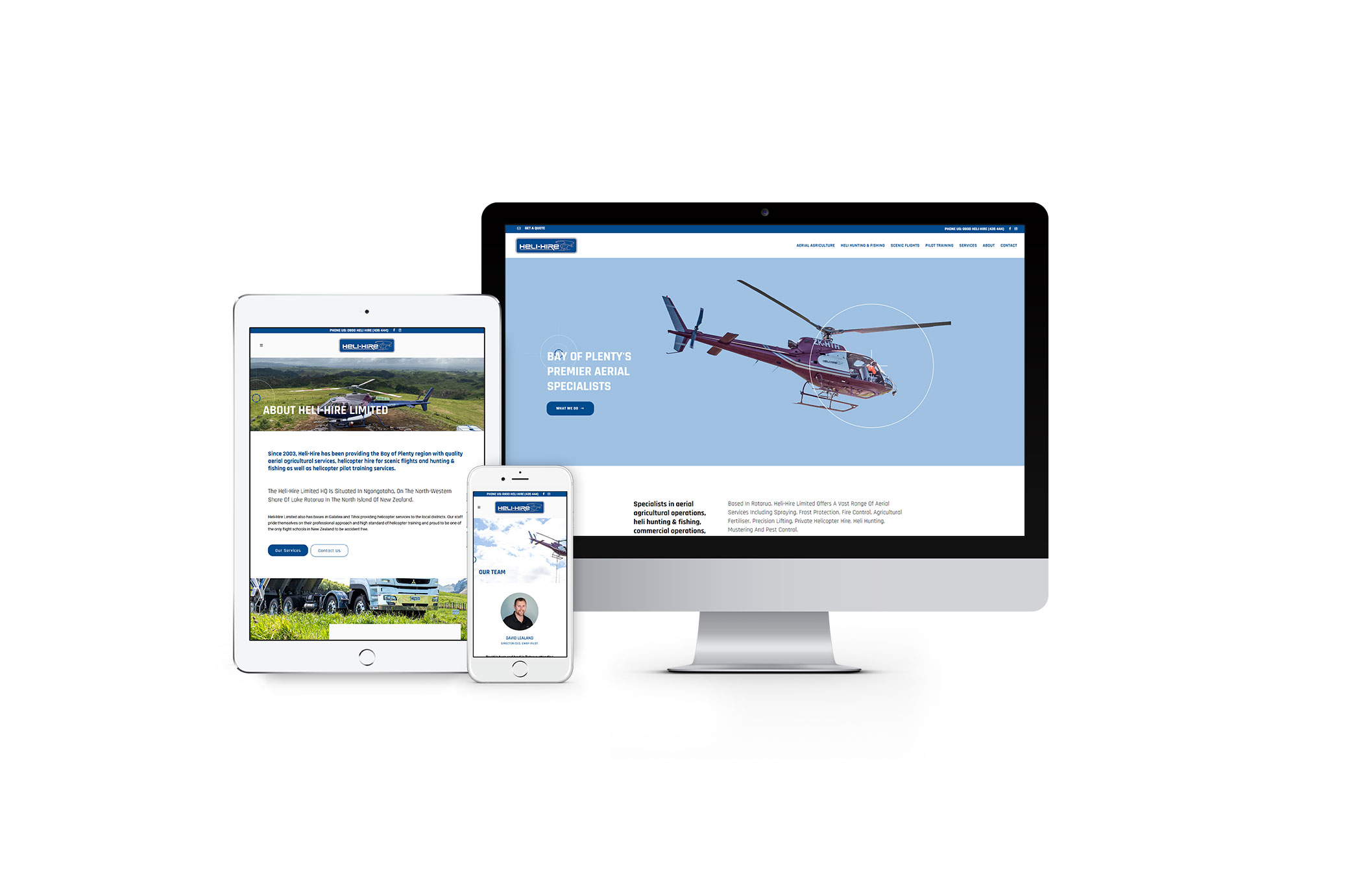 Heli Hire Website Design Rotorua