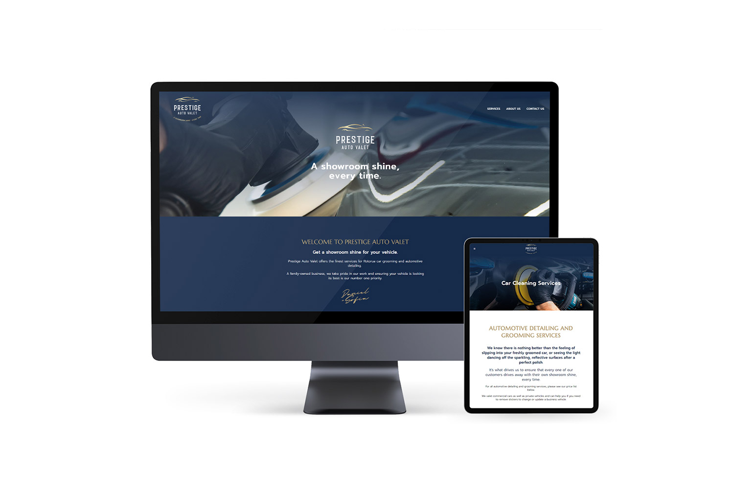 Prestige Auto Valet Car Cleaning Business Web Design