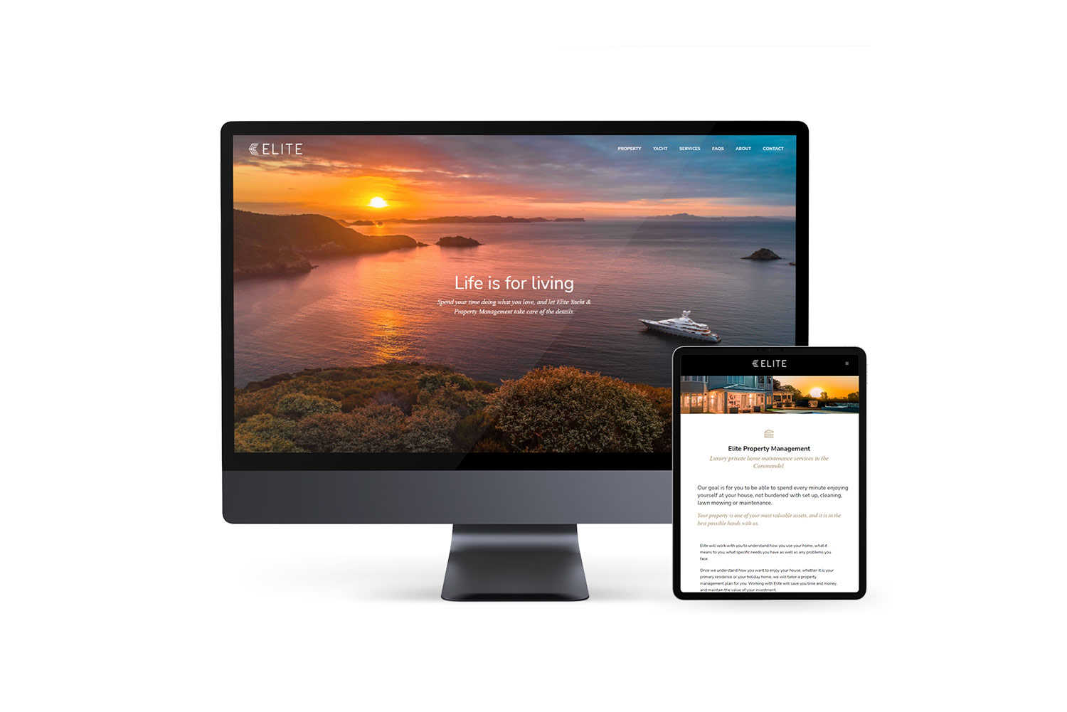 Elite Yacht An Property Management Website Design Nz