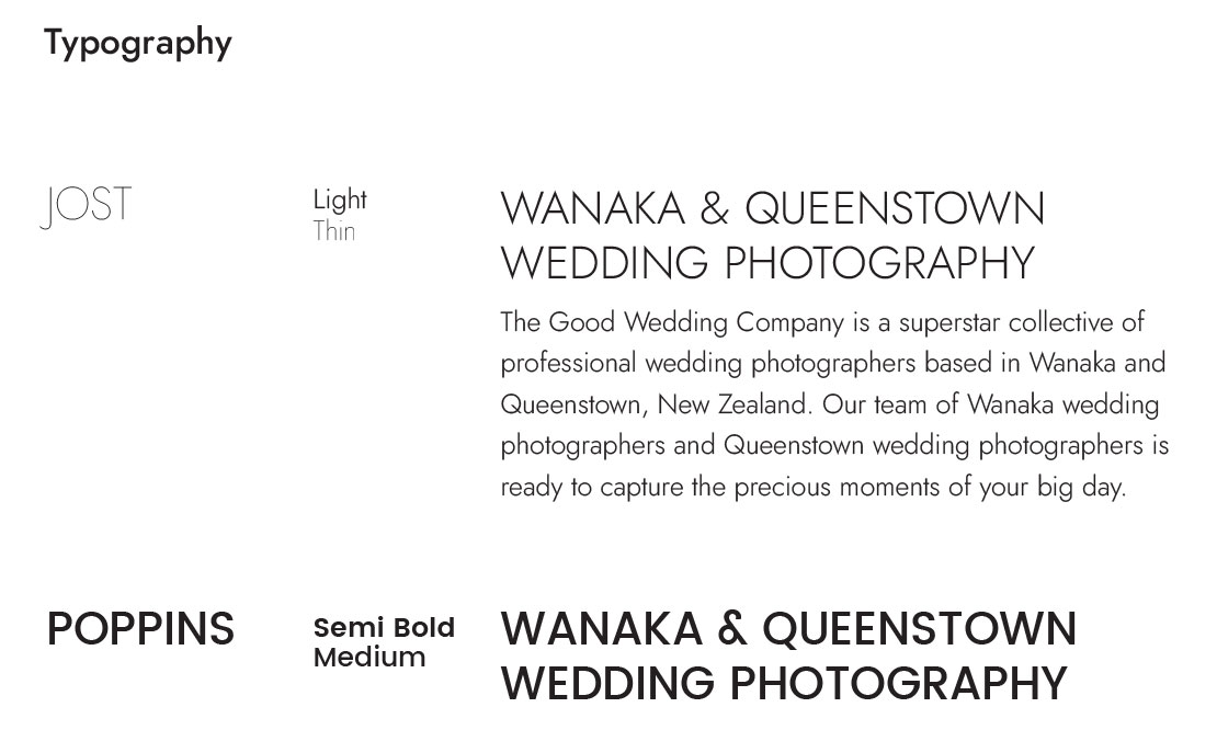 The Good Wedding Company Branding Colour & Typography Final 1