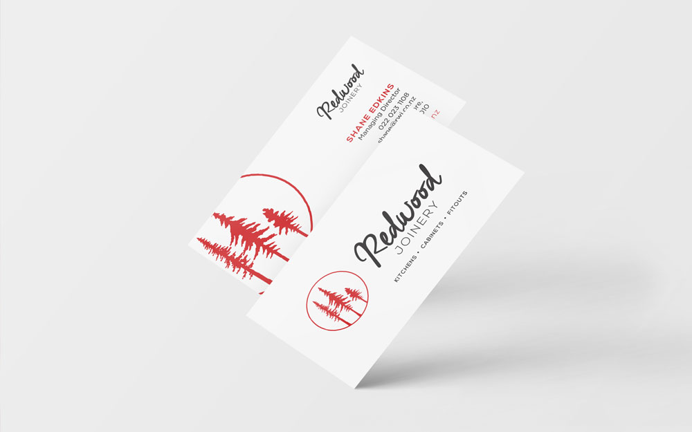 Redwood Joinery Business Cards Envy Design Wanaka