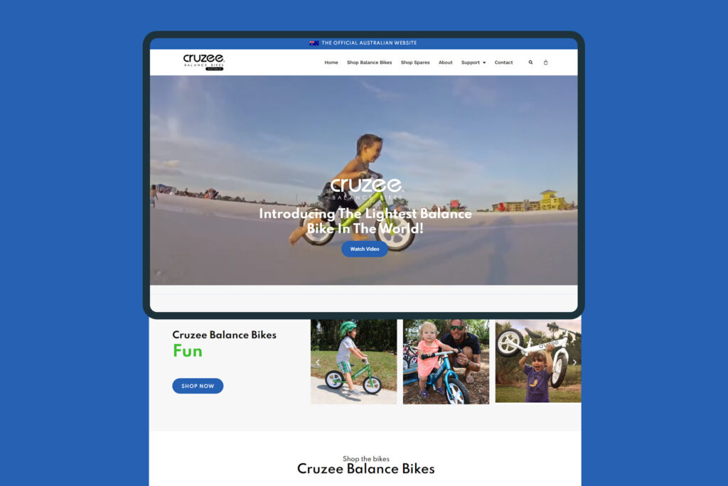 Cruzee Balance Bikes Australia Website Design Envy Design