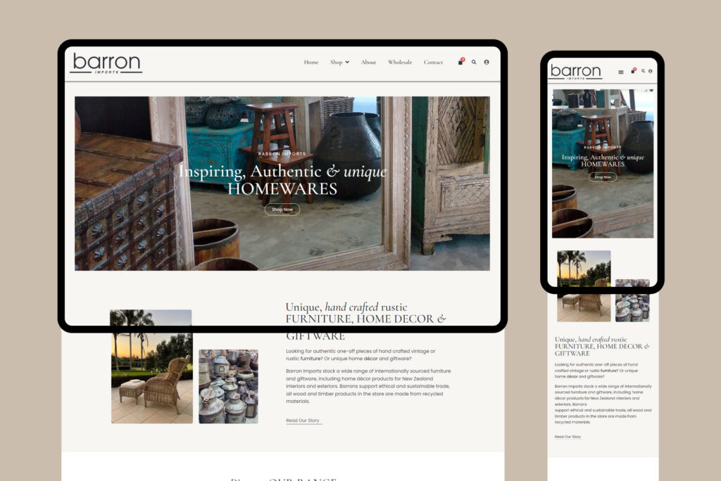 Barron Imports Website Redesign Tauranga Web Design