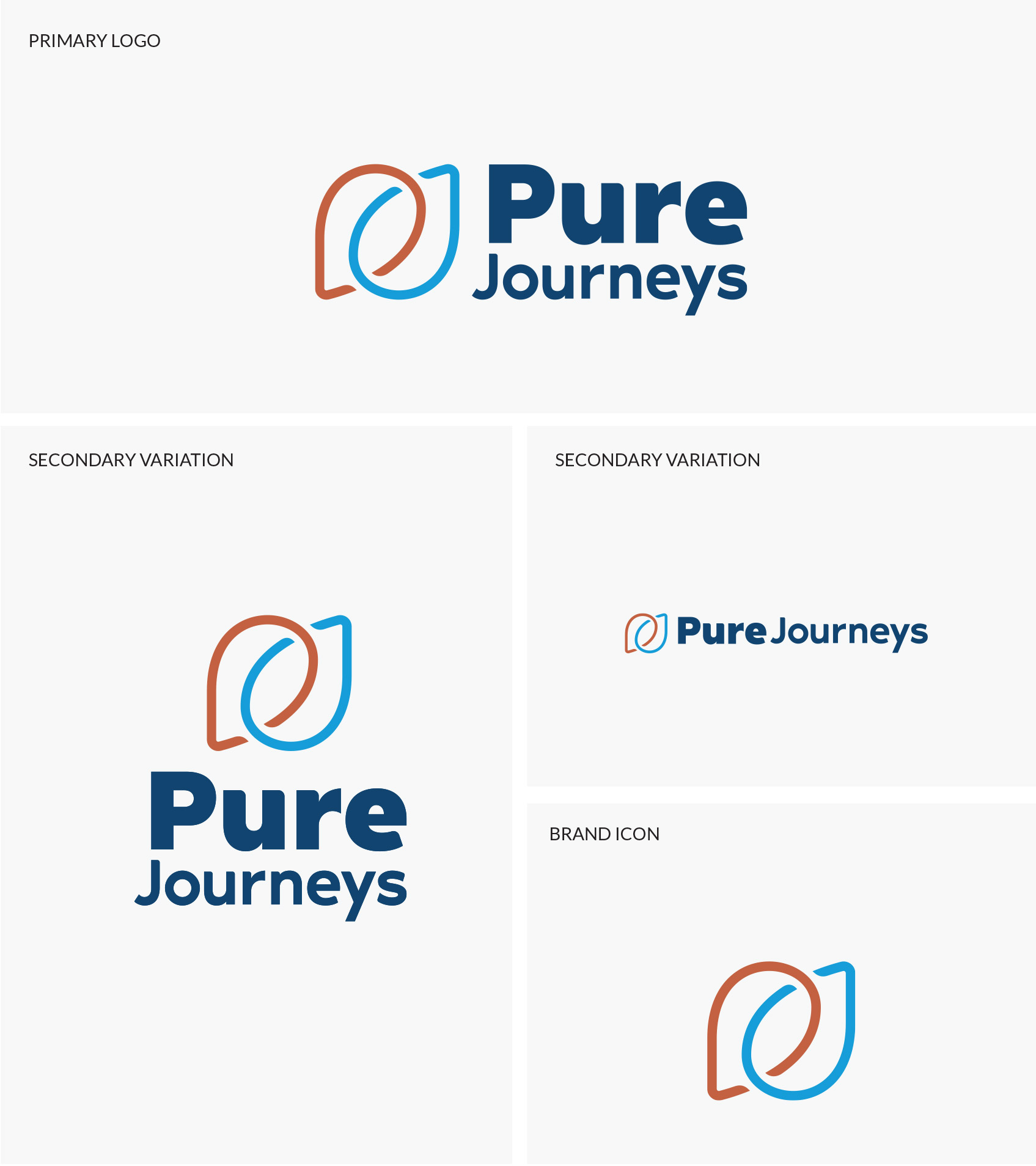 Pure Journeys Logo Versions On Light