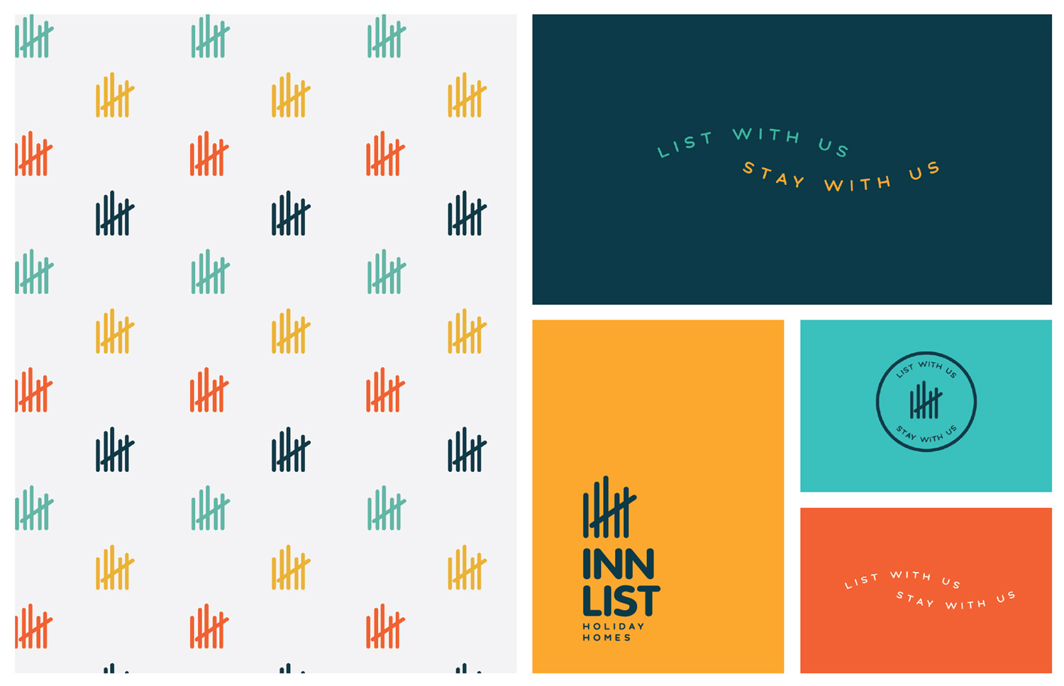 Innlist Holiday Homes Use Of Colour And Pattern Logo Design Rotorua