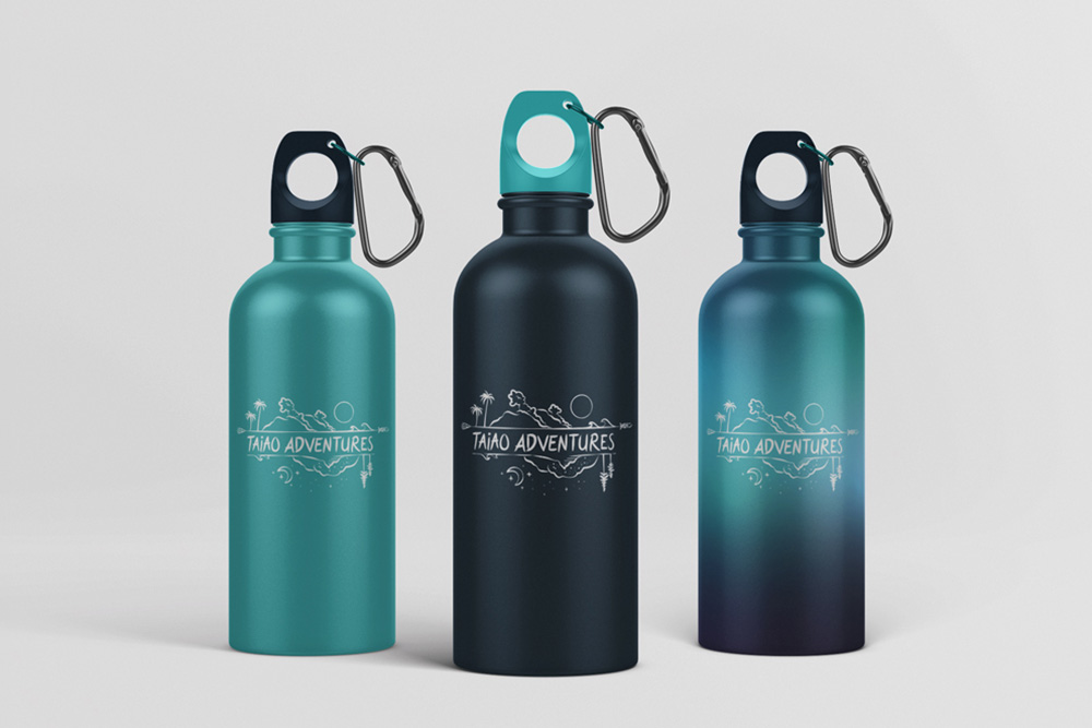 Taiao Adventures Drink Bottle Merchandise Mockup