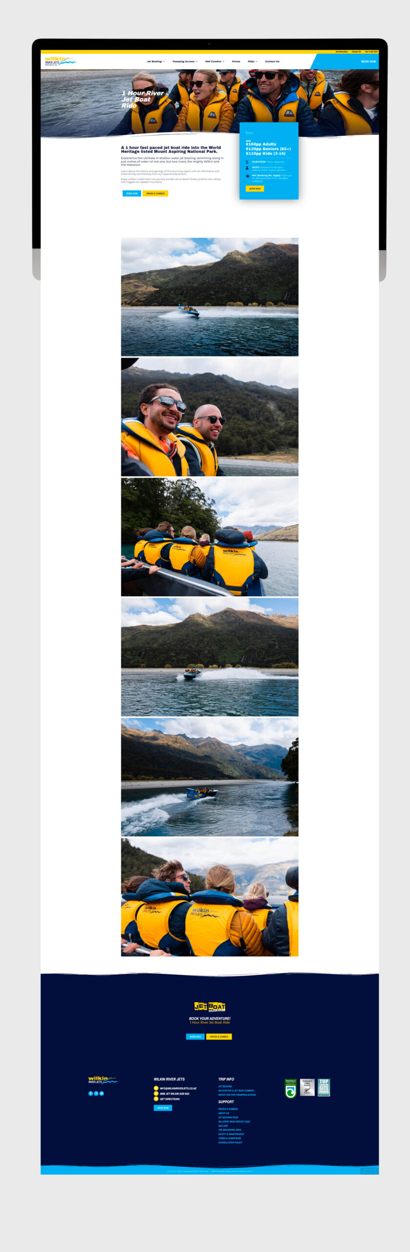 Jet Boat Trip Specific Tour Page
