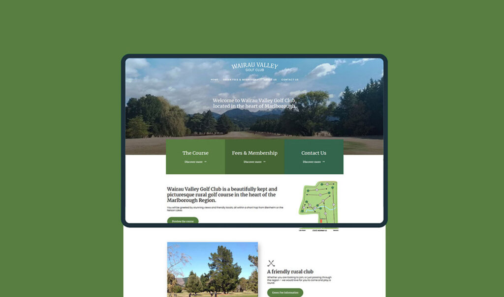 Wairau Valley Golf Course Marlborough Website Design Envy Web Design