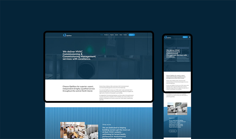 Optiflow Website Design Hawkes Bay Website Design Envy Web Development