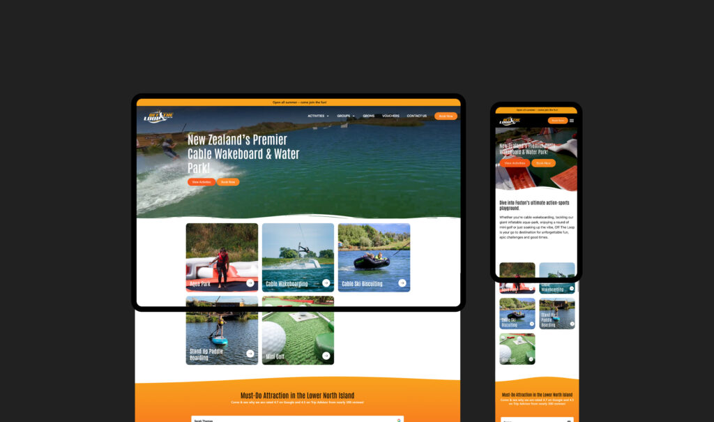 Off The Loop Website Development Nz Water Sports Adventure Website Design